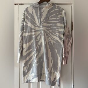 525 America Gray and Cream Tie-Dye Hoodie Dress Size Small NWT